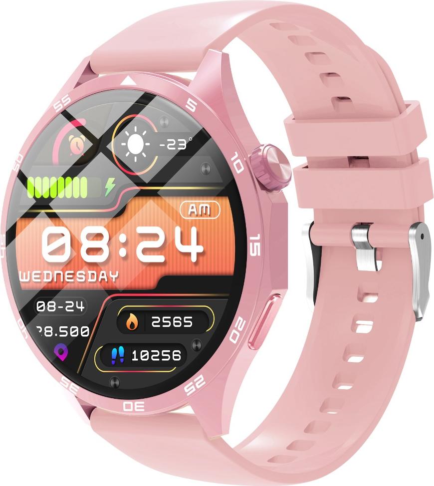 INF Multifunktionale Smartwatch mit Bluetooth Anrufe, Herzfrequenz & Anpassung Rosa 410935
