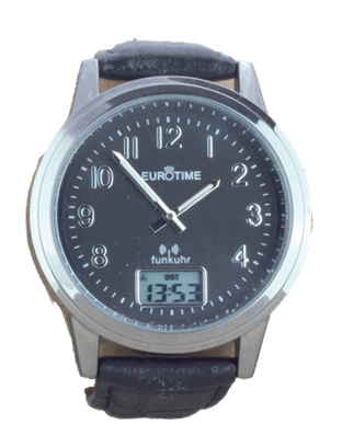 EUROTIME Funkarmbanduhr schwarz
