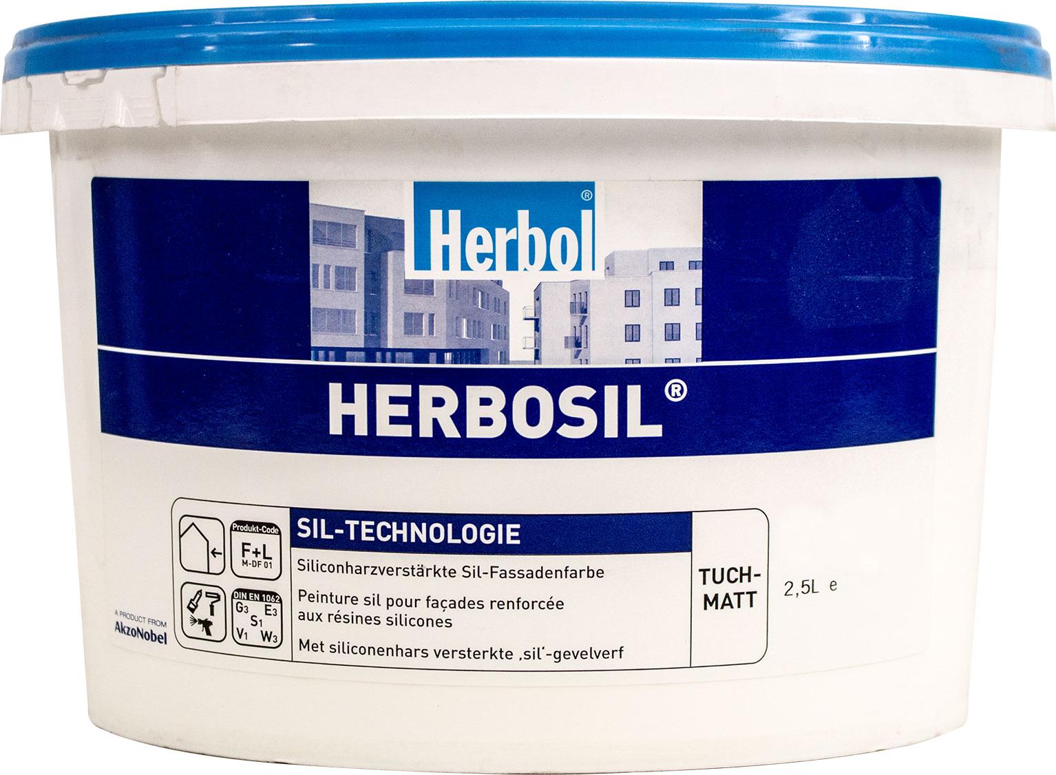 Akzo Nobel Herbol Herbosil weiss 12,5L tuchmatt Fassadenfarbe Aussenfarbe Siliconharzfarbe