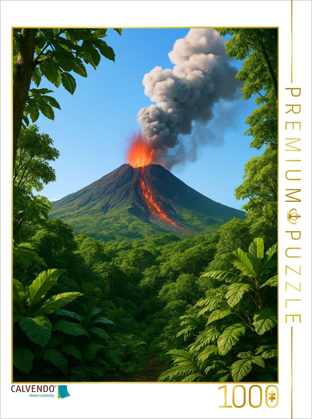 CALVENDO Puzzle Tropenvulkan Vulkanausbruch | 1000 Teile Lege-Größe 64x48cm Foto-Puzzle für glückliche Stunden