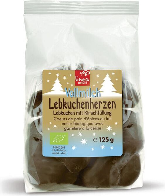 Linea Lebkuchenherzen Vollmilch gefüllt -- 125g x 12 - 12er Pack VPE