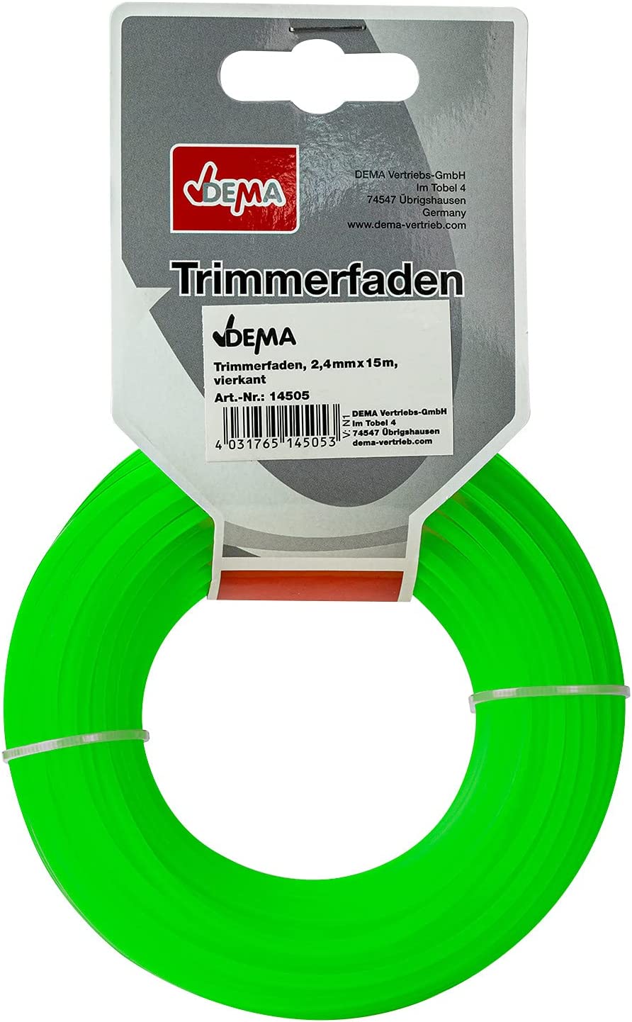 DEMA Trimmerfaden Mähfaden Faden _ 2,4 mm vierkant stern 15 m