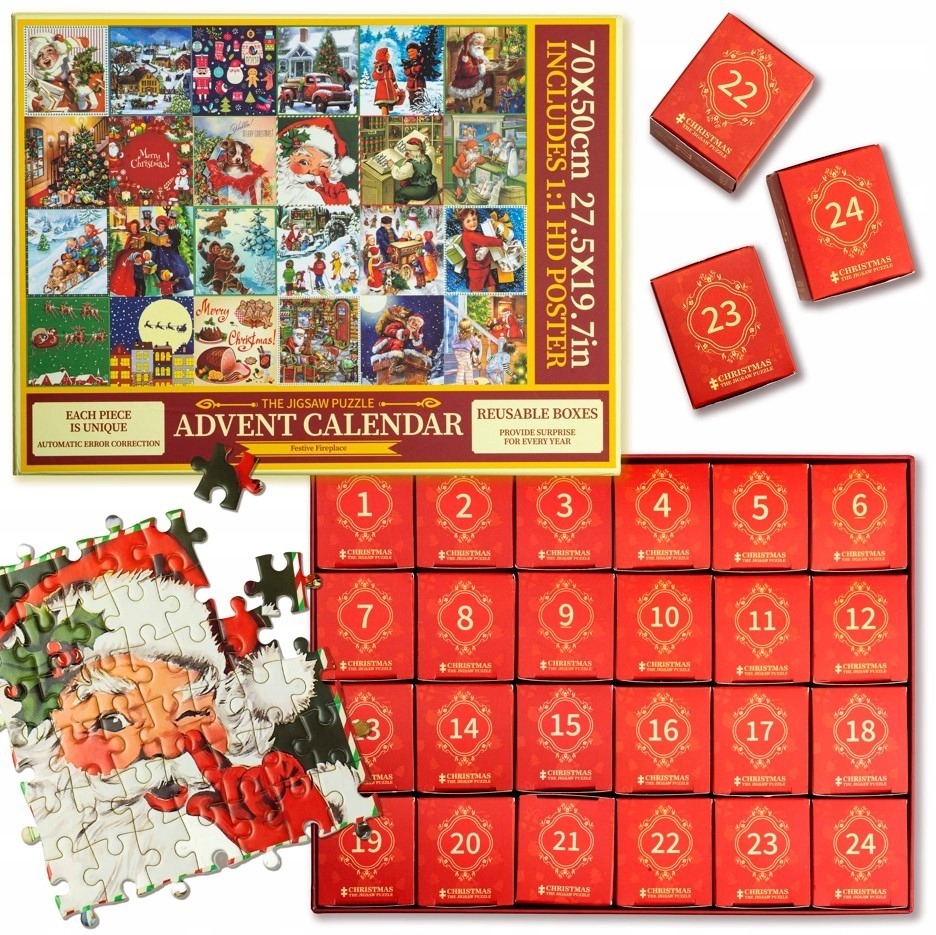 Adventný kalendár hádanky 24 vianočných obrázkov Eco