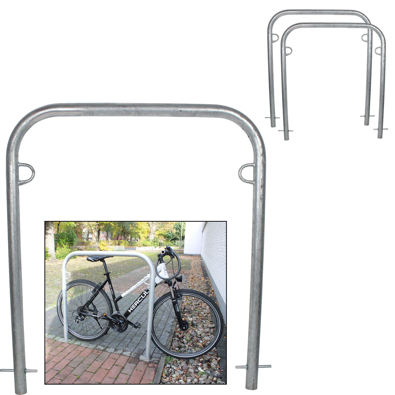 Länge 100 cm zum Einbetonieren Fahrrad-Anlehnbügel 9110 