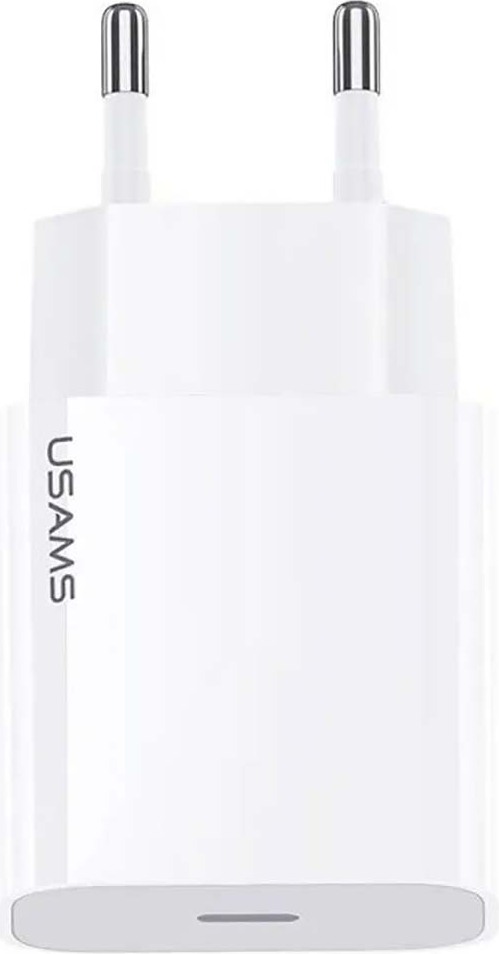 Usams, nabíjačka USB-C 20W Power Delivery 3.0 ultrakompaktná, biela
