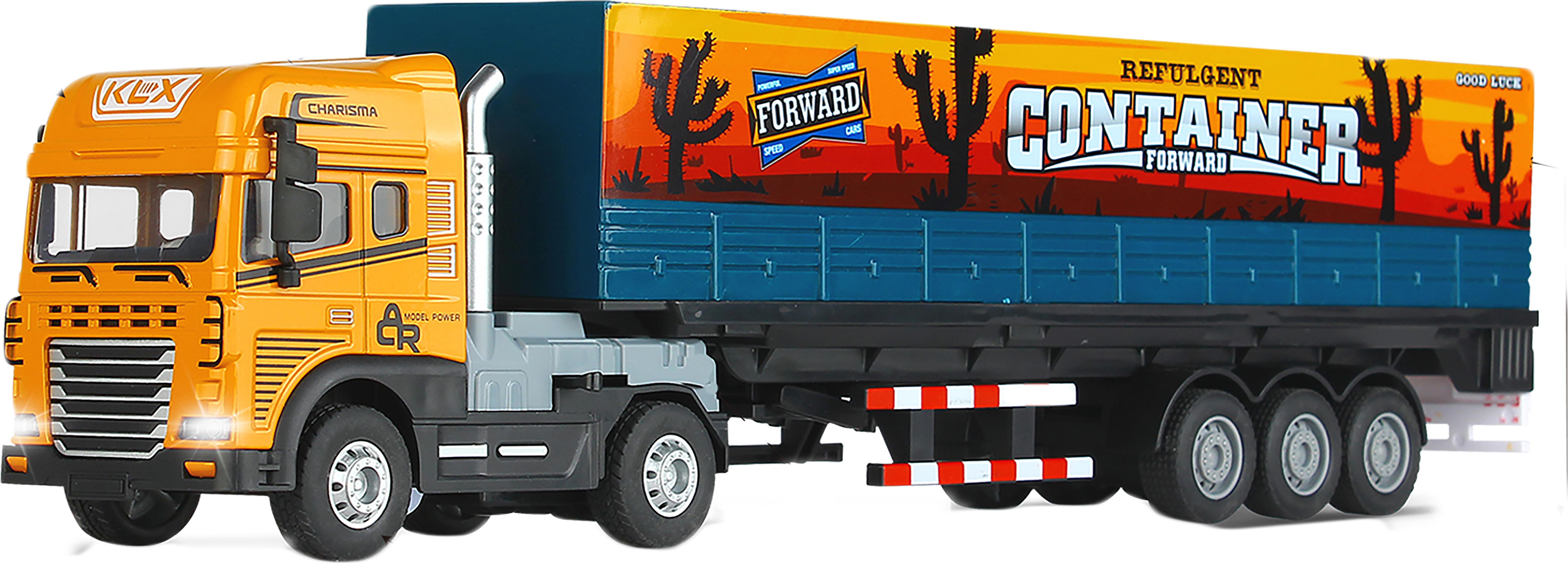 Wiky Auto Metall-Sattelzug mit Container mit Effekten 40 cm