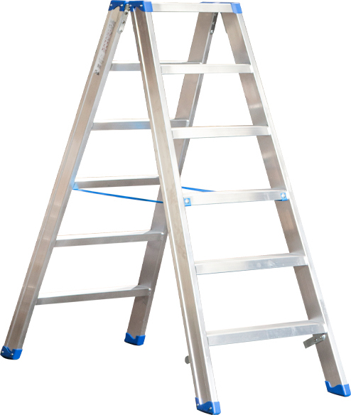 Josef Steiner Alu-Stufen Stehleiter Mod. SL - Stufenanzahl: 6, Länge: 1,43 m SL-06