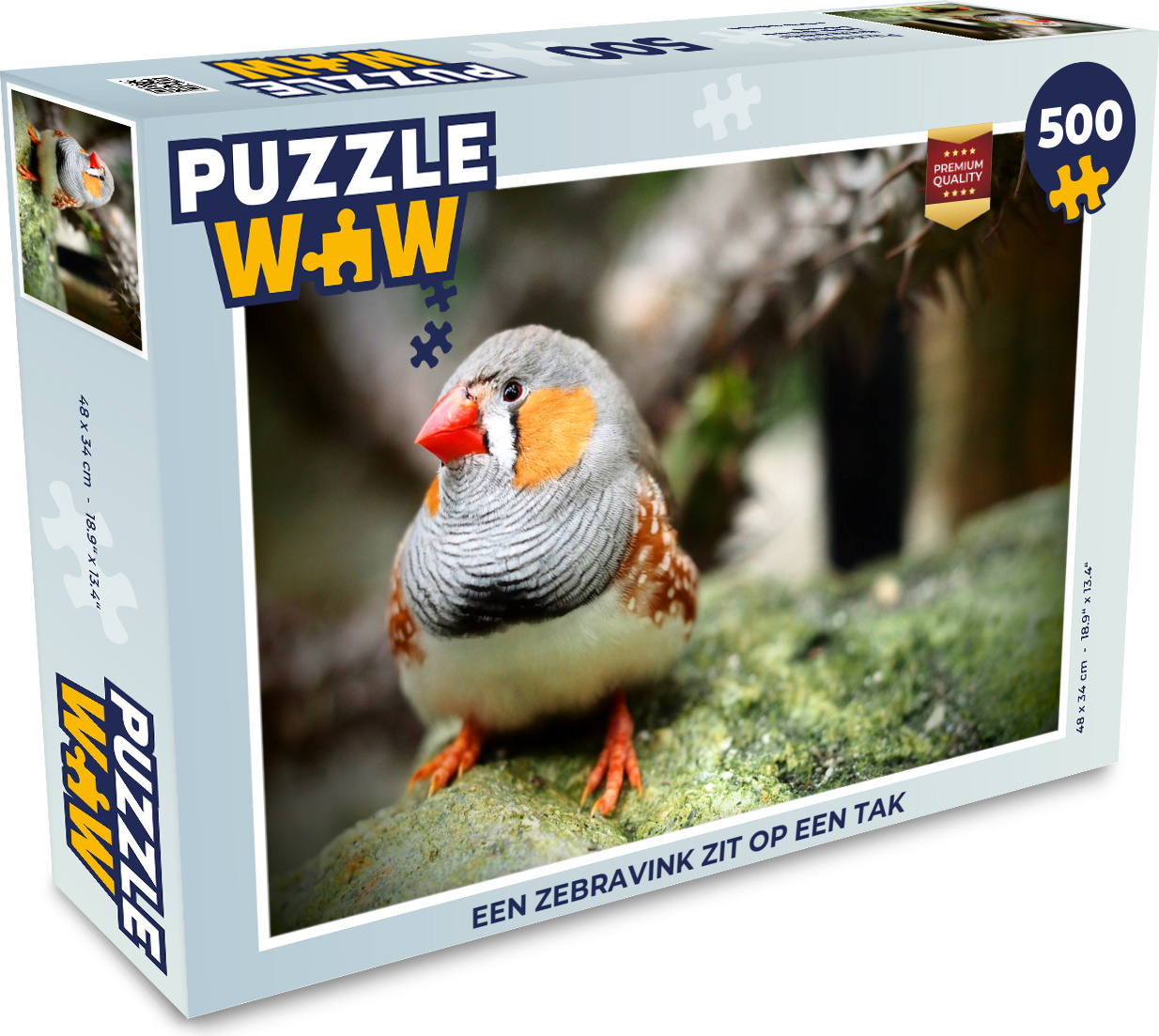 MuchoWow® Puzzle 500 Teile Ein Zebrafink sitzt auf einem Ast - 500 Teile - Kinder - Selberbauen - Puzzlespiele 137|3724408