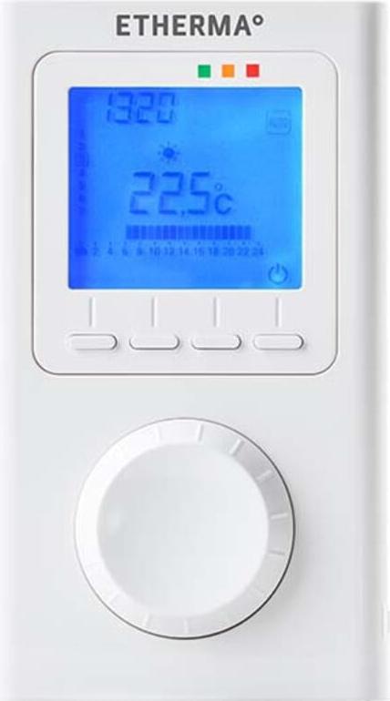 Etherma Funk-Raumthermostat mit Uhr, LCD-Anzeige ET-14A 40595