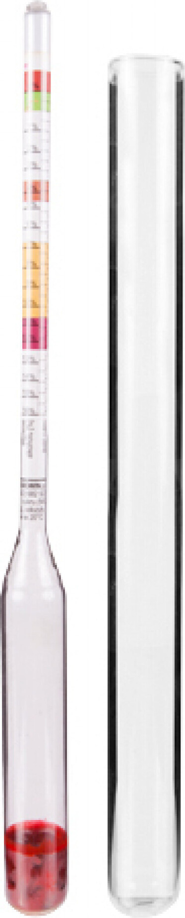 Alcofermbrew Alkoholmeter mit Messzylinder aus Glas 100% - Alkoholmessgerät Alkoholmesser Hydrometer