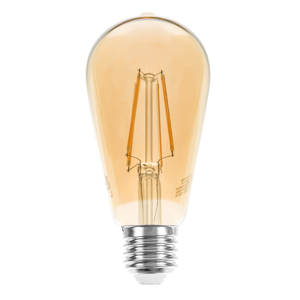 NCC-Licht LED Rustika Filament Edison ST64 2W = 21W E27 gold gelüstert 200lm extra warmweiß 2200K