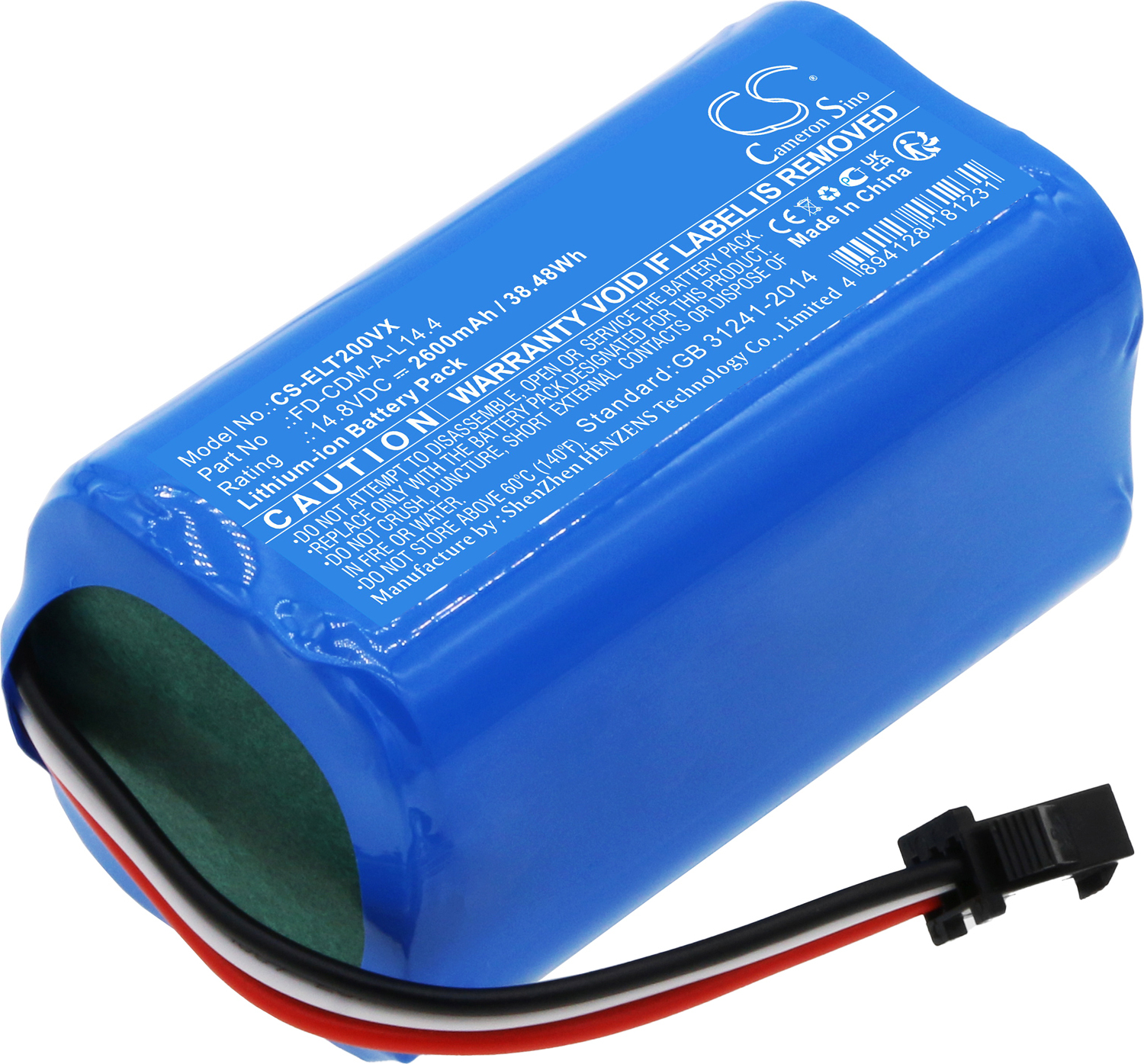 TECHTEK Akku Kompatibel mit [Dymosen] C1, D1, für [Elfbot] C1, D1, M160, T2 Ersetzt FD-CDM-A-L14.4