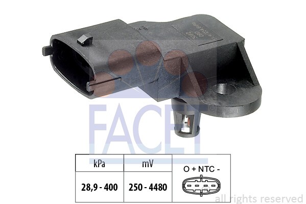 1 Sensor, Abgasdruck FACET 10.3357 Italy - OE Equivalent für VOLVO