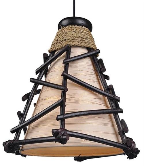 WORU Deko-Leuchte Romy, Pendel-Deckenlampe aus Natur-Materialien 4564