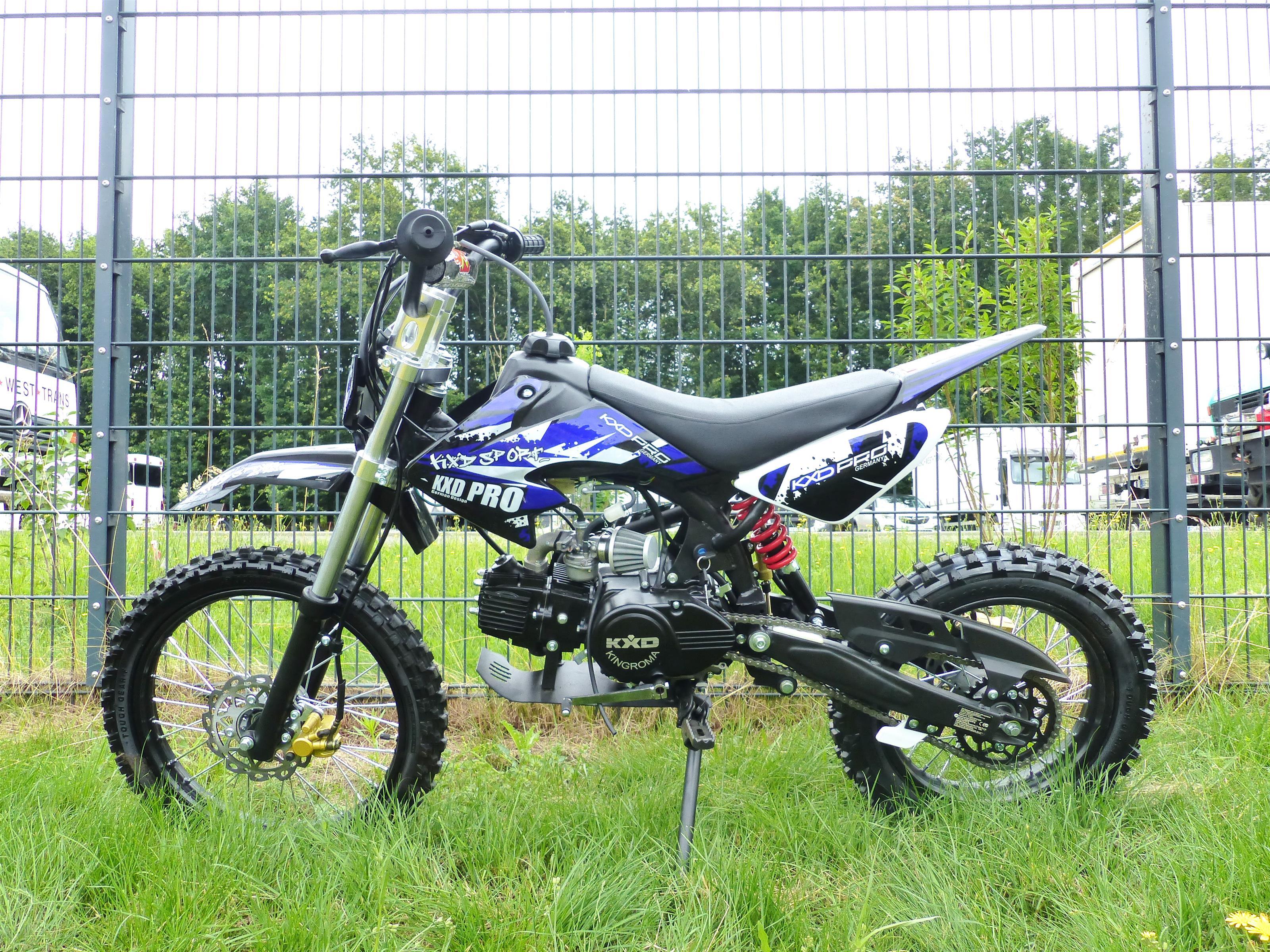 125 ccm Dirtbike Dirt Pocket Pit Bike Pitbike Cross 17/14 Enduro KXD 607 Blau