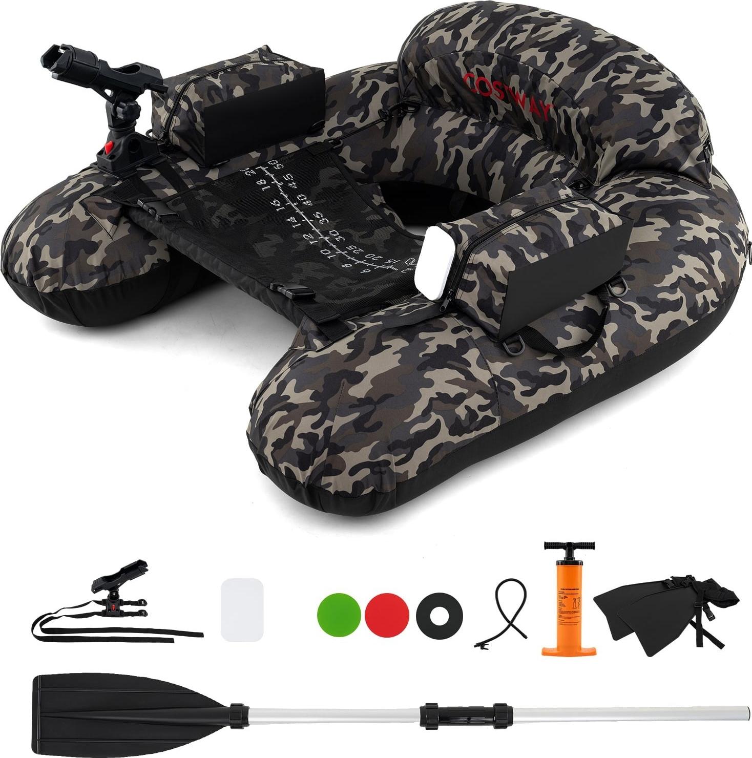 Northix Aufblasbares Angelboot mit Rutenhalter und Paddel