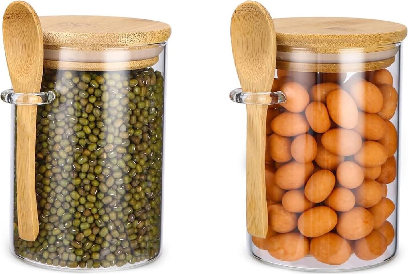 Zimtky Vorratsgläser mit Deckel und Löffel, 4er-Set 540ml Oats Gläser, Vorratsdosen Glas, Glasbehälter, Meal Prep Glas, Joghurtgläser für Küche Lebensmittelaufbewahrung (2 Pack) Z250605B0DHXZXC95