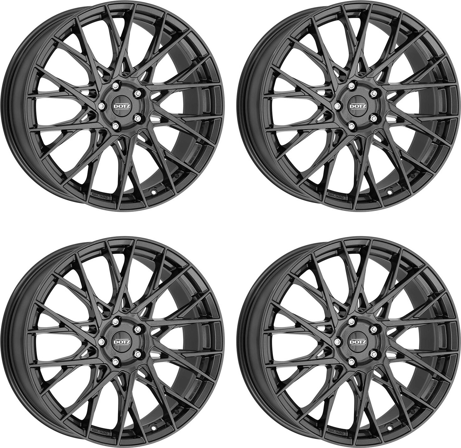 4x DOTZ Felge Fuji grey 8x18 ET45 5x108 OFUGHFA45 kompatibel mit Volvo C30 C70 EX30 S40 S60 S60 Cross Country S80 S90 V40 V40 Cross Country V50 V60 V60 Cross Country V70 V90 V90 Cross Country XC40/EX40 XC60 XC70 4-OFUGHFA45