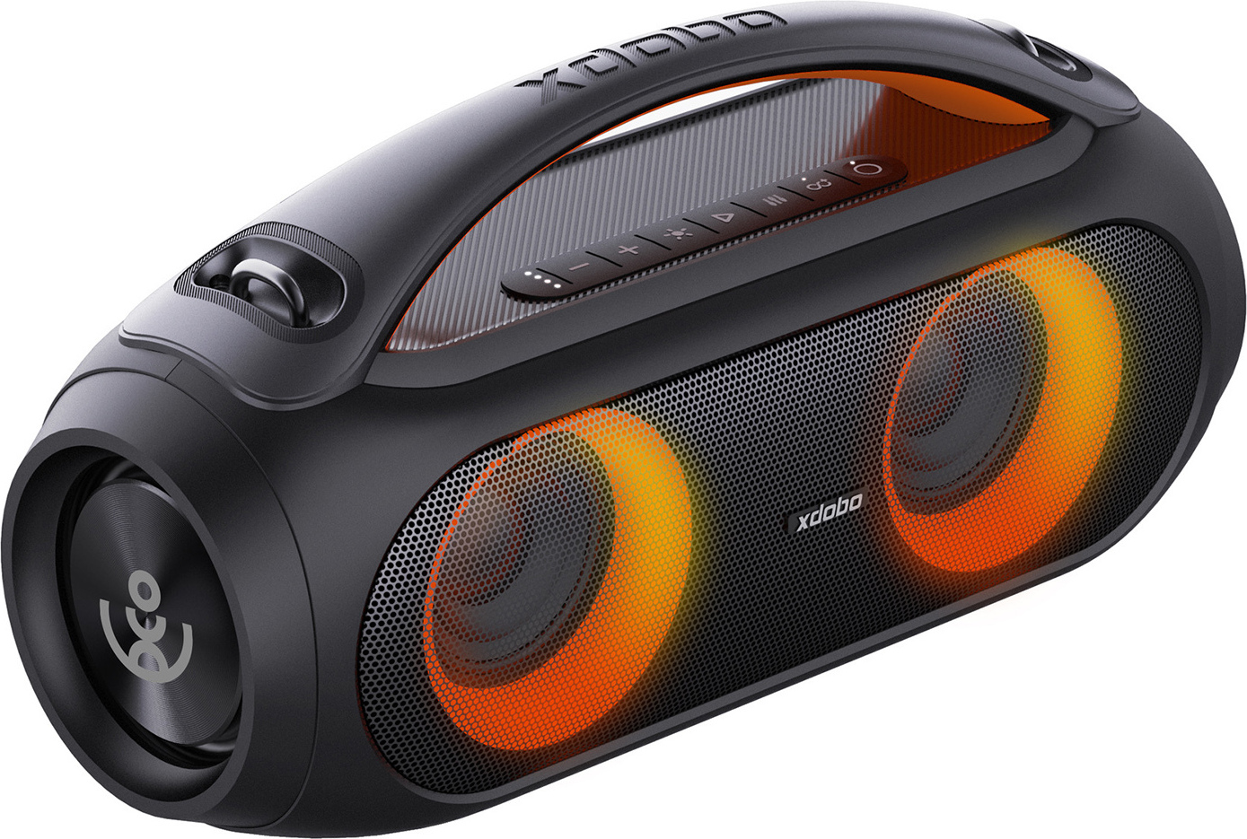 Prenosný bezdrôtový reproduktor XDOBO Vibe Plus s technológiou BT5.0, vodotesnosť IPX5, 80 W reproduktor, séria TWS, stereo scéna, hi-fi zvuk, AUX, USB flash disk, dlhá doba prehrávania, ideálny na párty