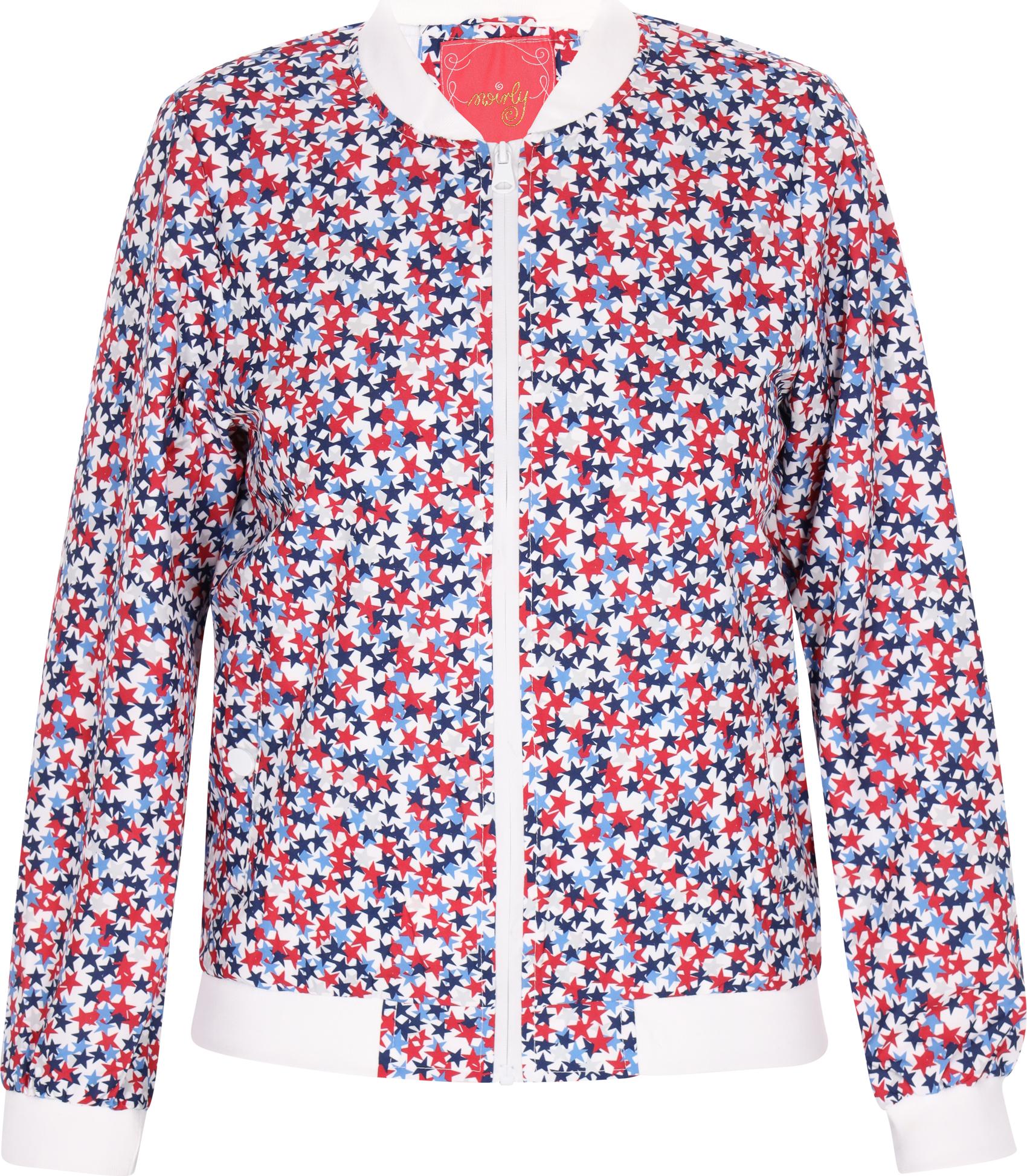 SWIRLY Damen Jacke Rot XL mit Stehkragen, regulärer Passform und geometrischem Muster