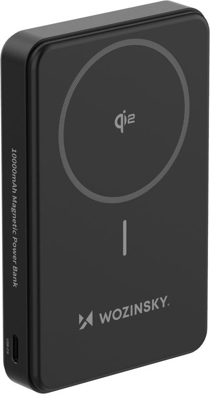 Powerbank Wozinsky WLWP-10KA0Y3S 22,5W PD Qi2 10000 mAh, mit Ständer, 1x USB-A, 1x USB-C Schwarz B-8580