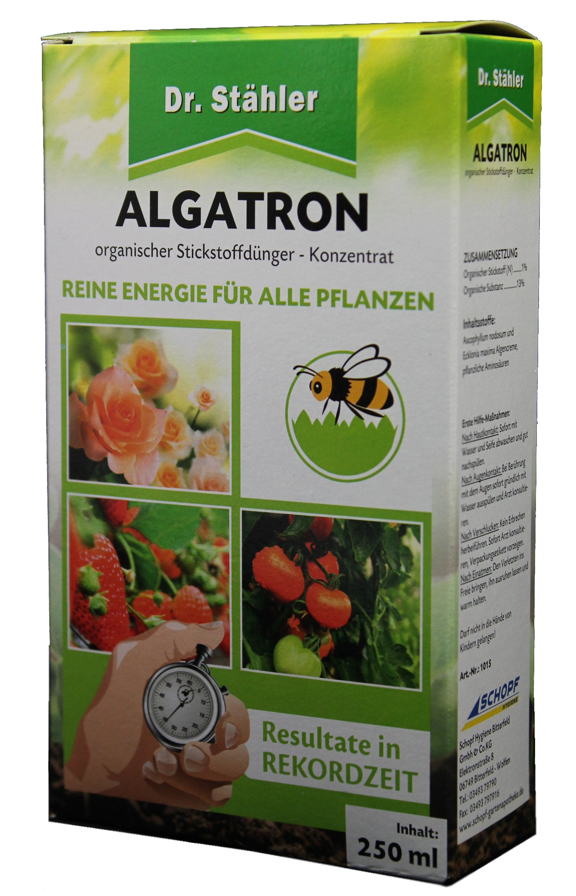 Schopf Hygiene Bitterfeld GmbH & Co.KG Dr. Stähler Algatron 250 ml - Dünger, Pflanzen, Blumen, Gemüse, Obst, Konzentrat NEW-2904