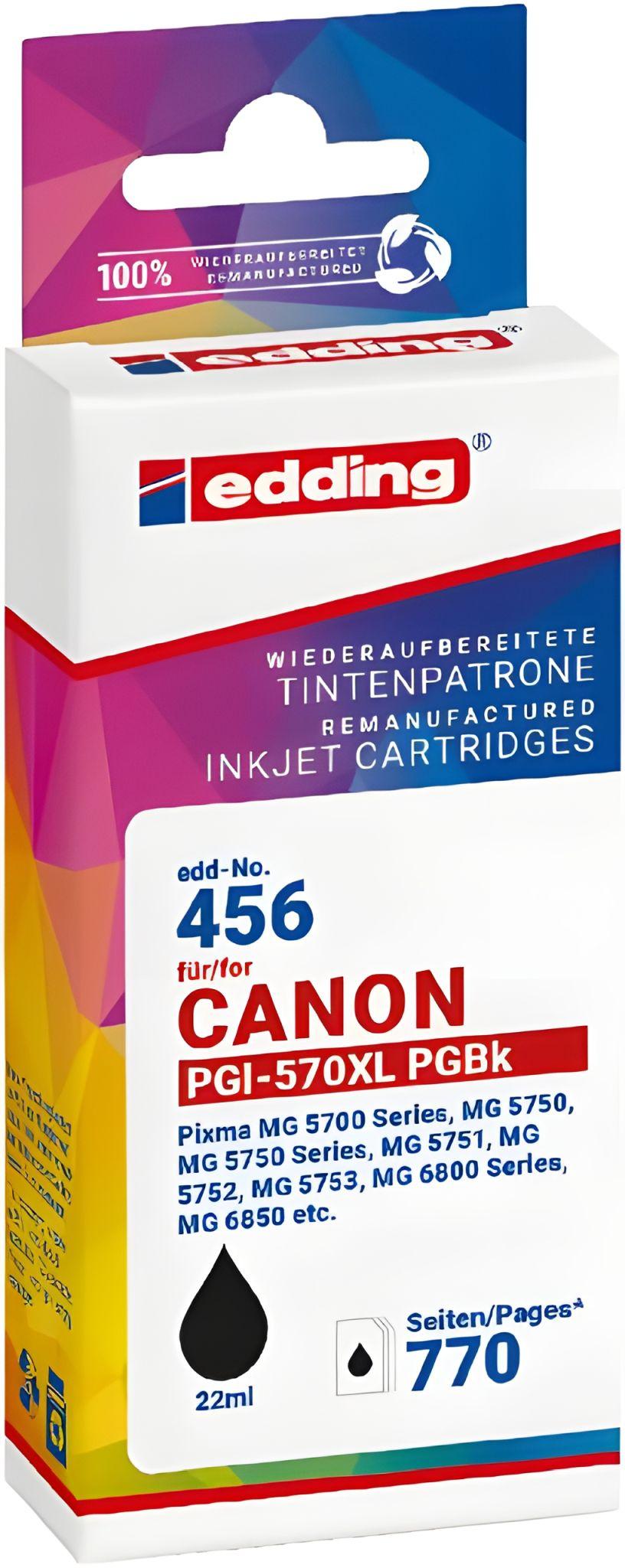 Edding EDD-456, Čierna, 22 ml, 1 kusov, 770 strany, Balenie po jednom kuse