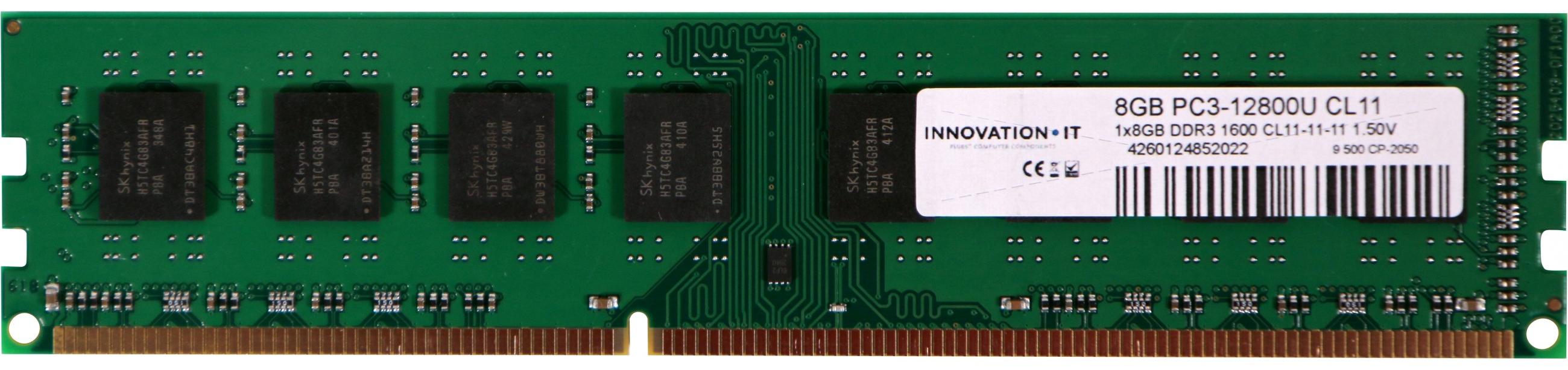 Innovation-Pc Innovation PC 670433, 8 GB, 1 x 8 GB, DDR3, 1600 MHz, 240-pin DIMM