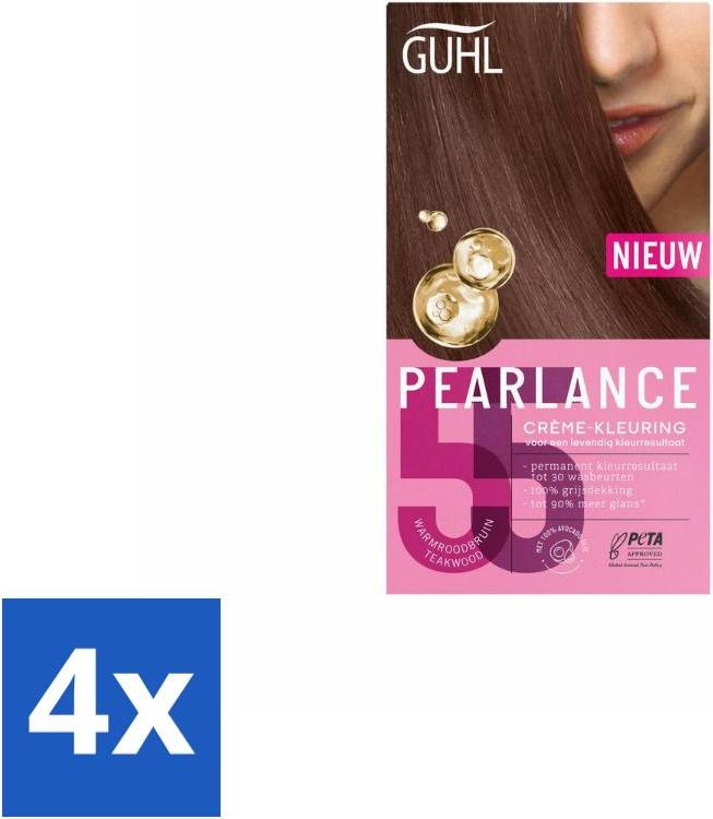 Guhl - Creme-Coloration - Nr. 55 Warmes Rotbraun Intensiv - Haarfärbemittel - Vorteilspack - 4 Stücke 872144