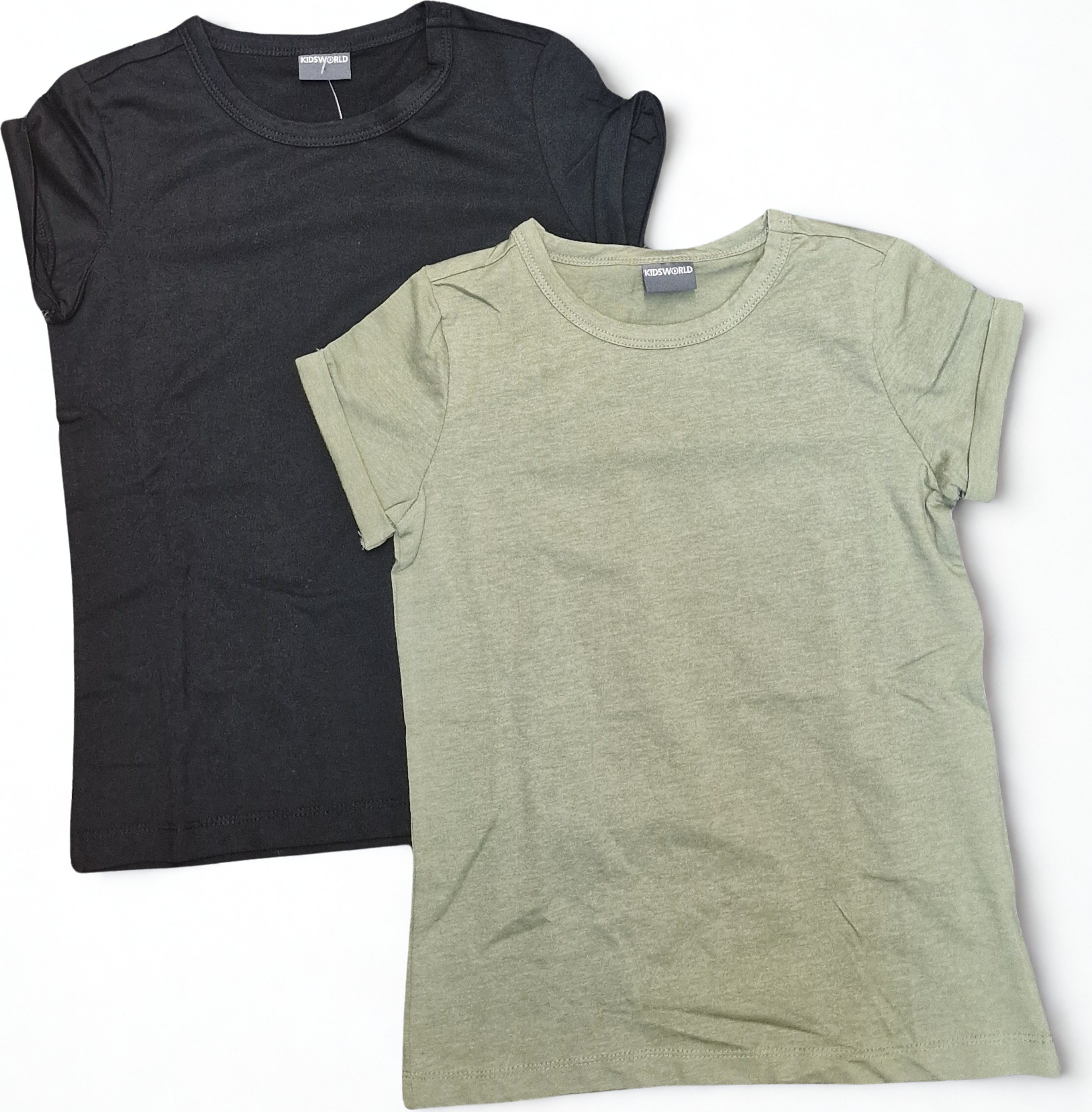Doppelpack T-Shirts KIDSWORLD khaki-schwarz 128/134