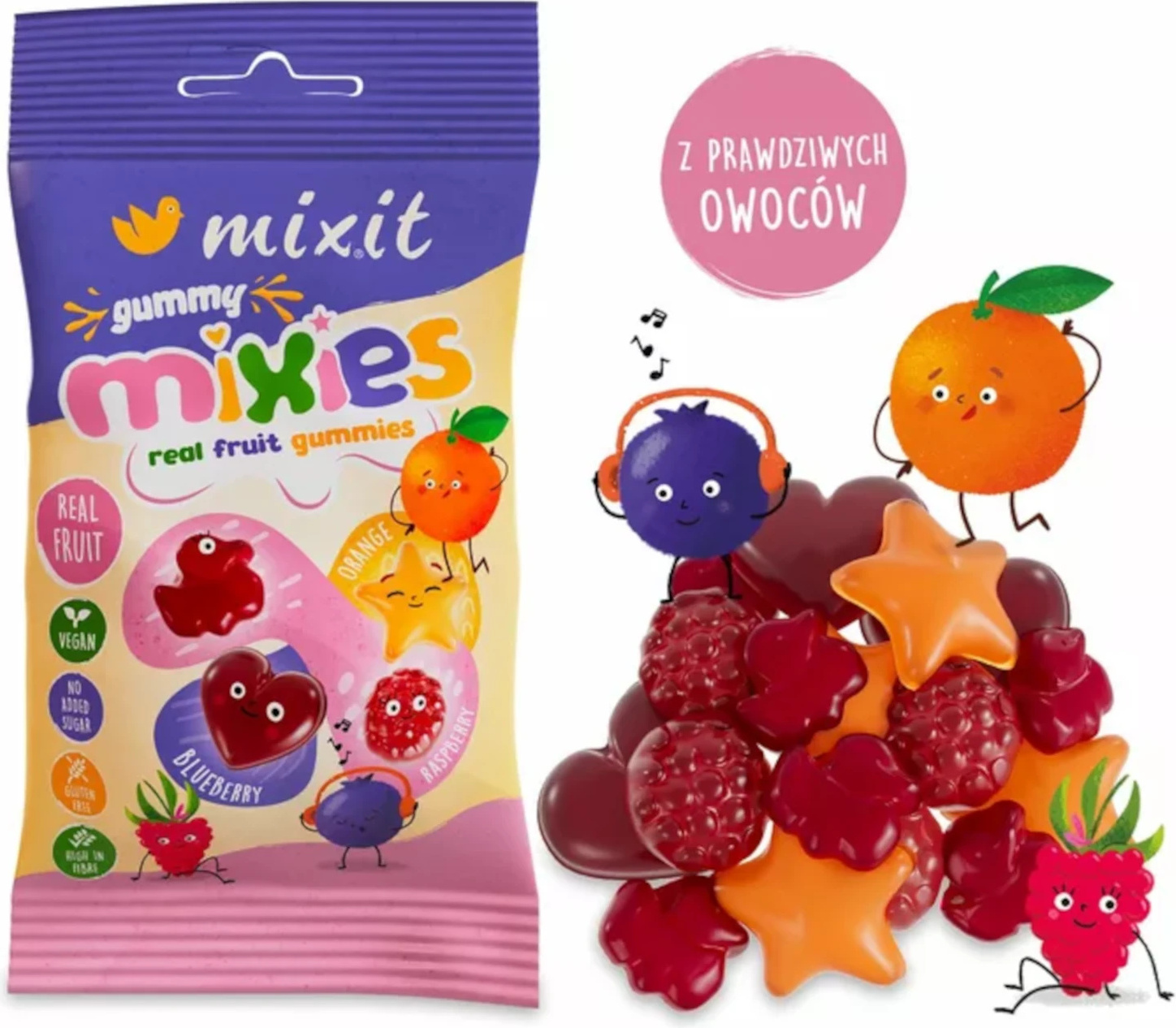 Mixit Natürliche Geleebonbons, Geschmacksmischung, 35 g