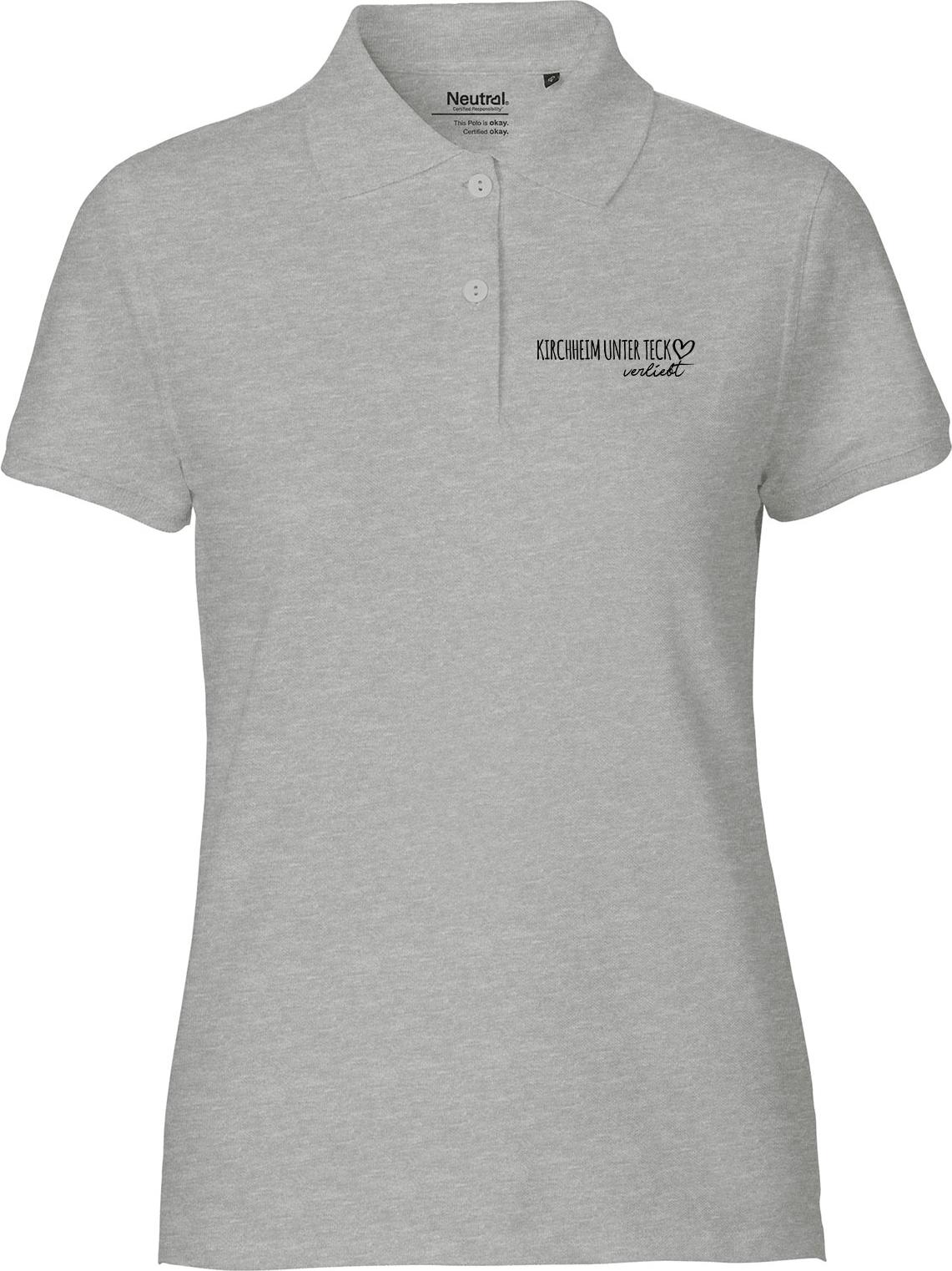 Hellweg Druckerei Huuraa Frauen Poloshirt Kirchheim unter Teck verliebt Geschenk Größe M Sport Grey Bio Baumwolle Fairtrade Kirchheim unter Teck Mode 5353DP-M-SGREY