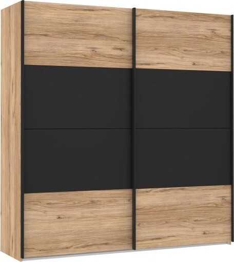 Furniture24 Kleiderschrank Dalate DKSS32411 Schrank 2 Schiebetür 2 Kleiderstange Schlafzimmer