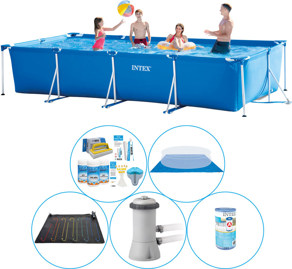 Bazén Combi Deal - 6-teilig - Intex Rámový bazén Rechteckig 450x220x84 cm