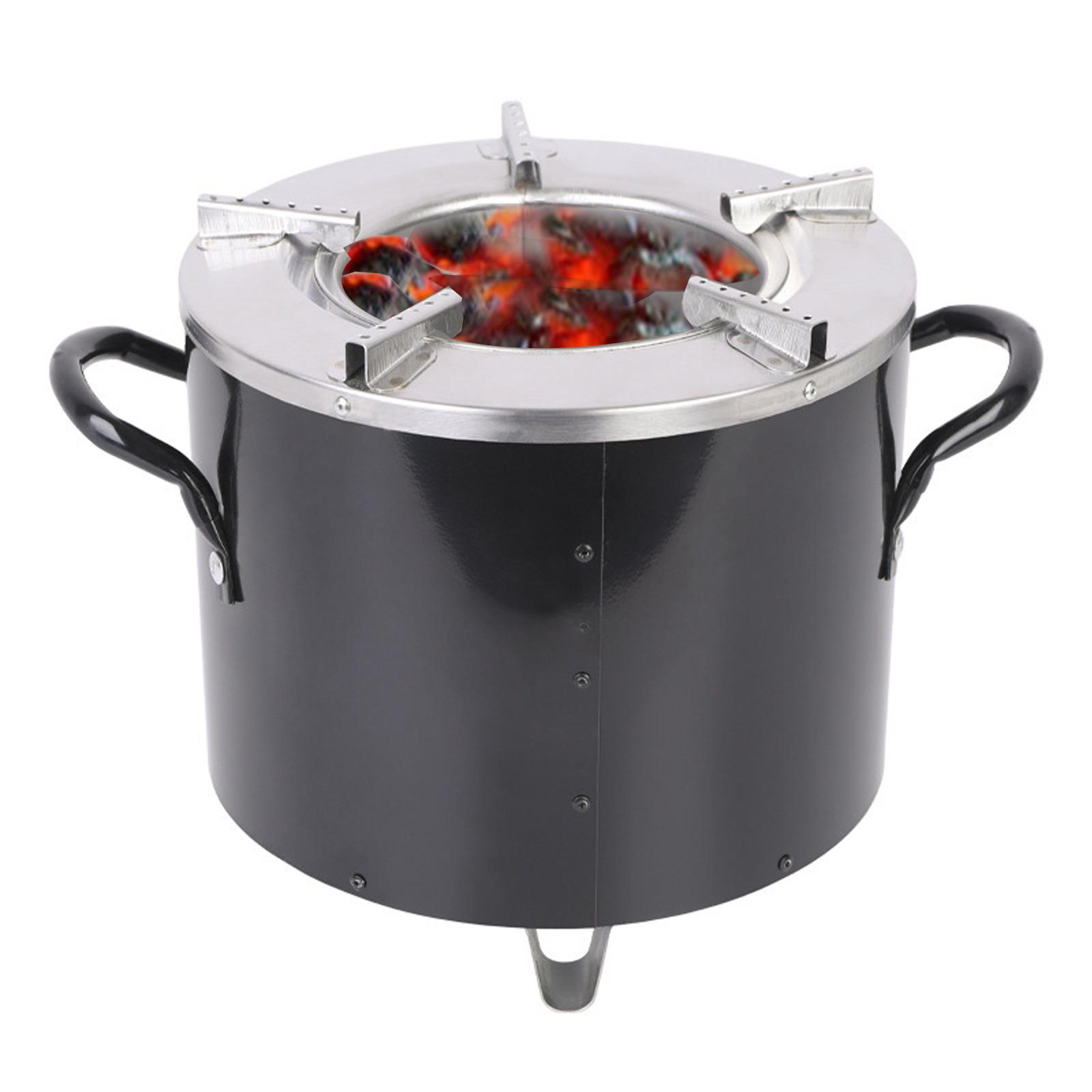 TWSOUL Raketenofen Campingkocher holzofen Outdoor-Campingkocher Mobil, verdickten Edelstahlplatten BBQ Rakete Holzofen