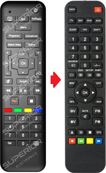 BELIFE Ersatz Fernbedienung für Kabel Deutschland SMT-C7200 / SMTC7200