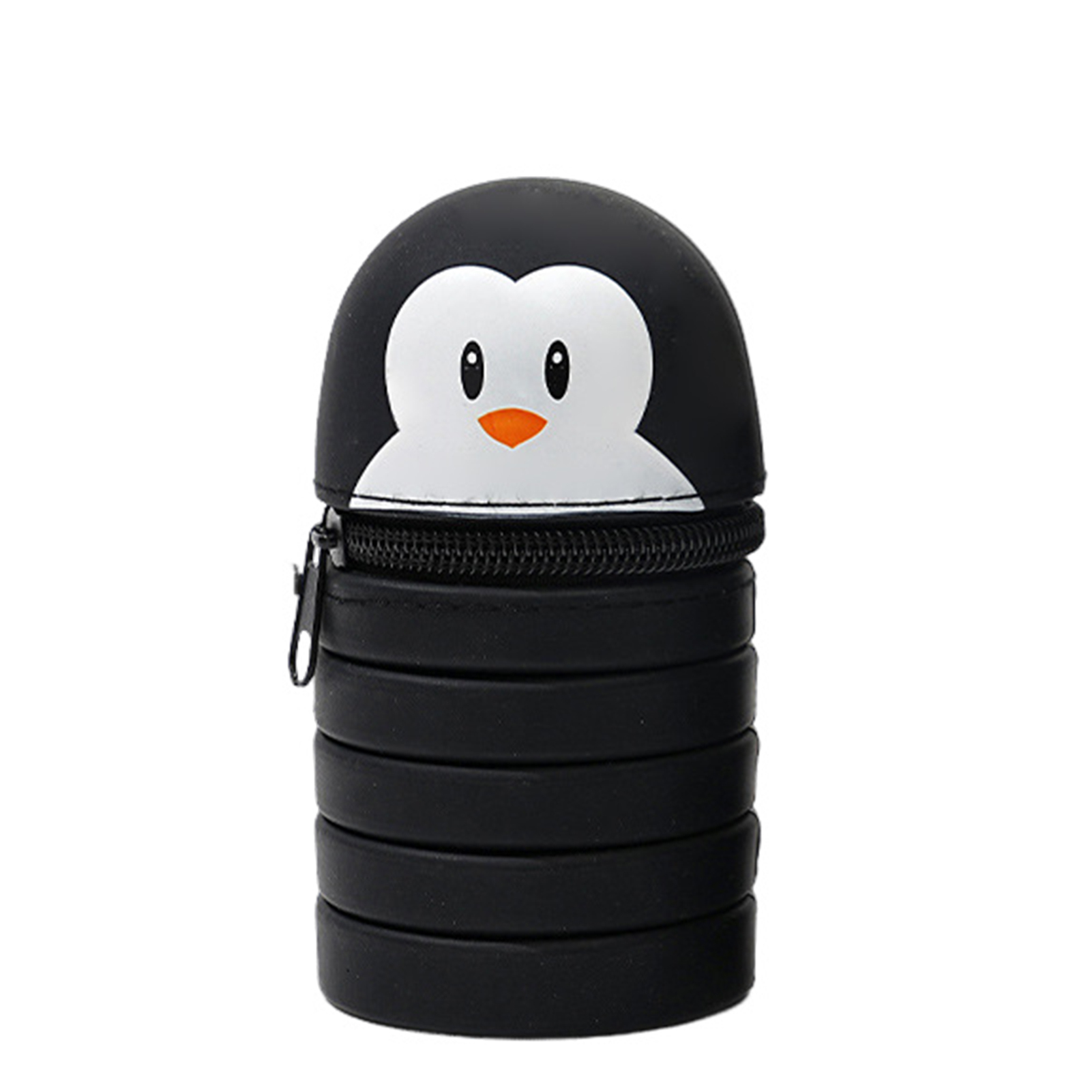winterbeauy Silikontasche Federmäppchen Bürobedarf & Schrein,Faltbar (Pinguin)