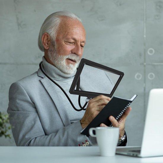 Unyqoos® Freihand-Lesevergrößerung mit verstellbarem Hals für Senioren und Sehbehinderte