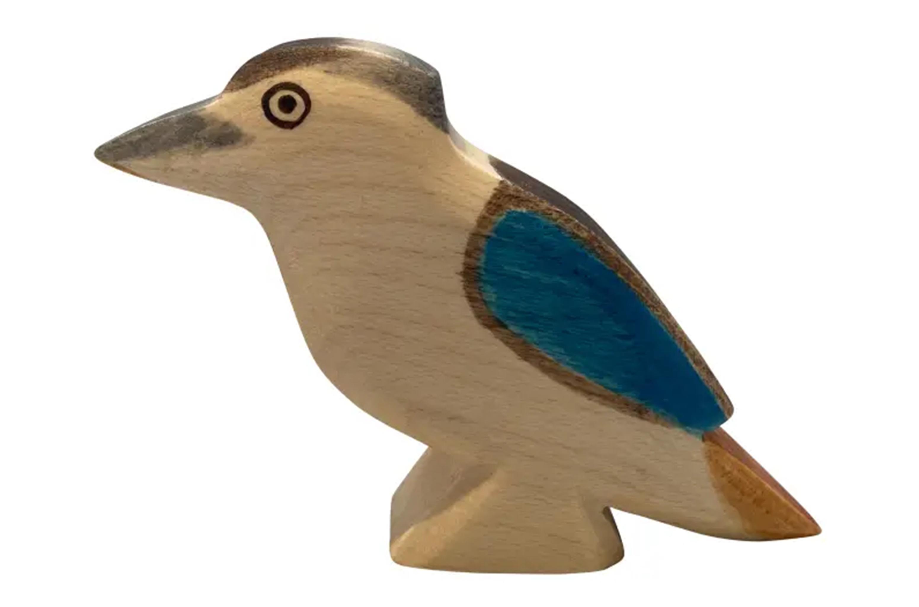 HolzWald - 5871 - Vögel, Kookaburra, Holz, Handarbeit, 7cm x 5,5cm x 2cm
