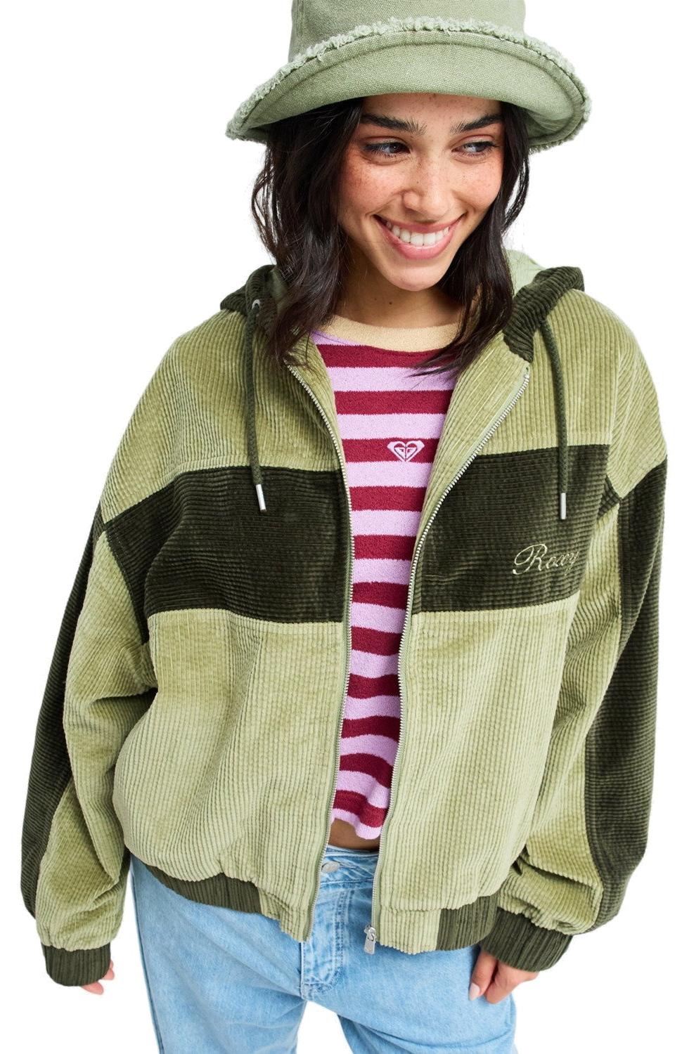 Roxy Damen Kordjacke Have A Blast Oil Green : L Größe: L ERJJK03698 gld0