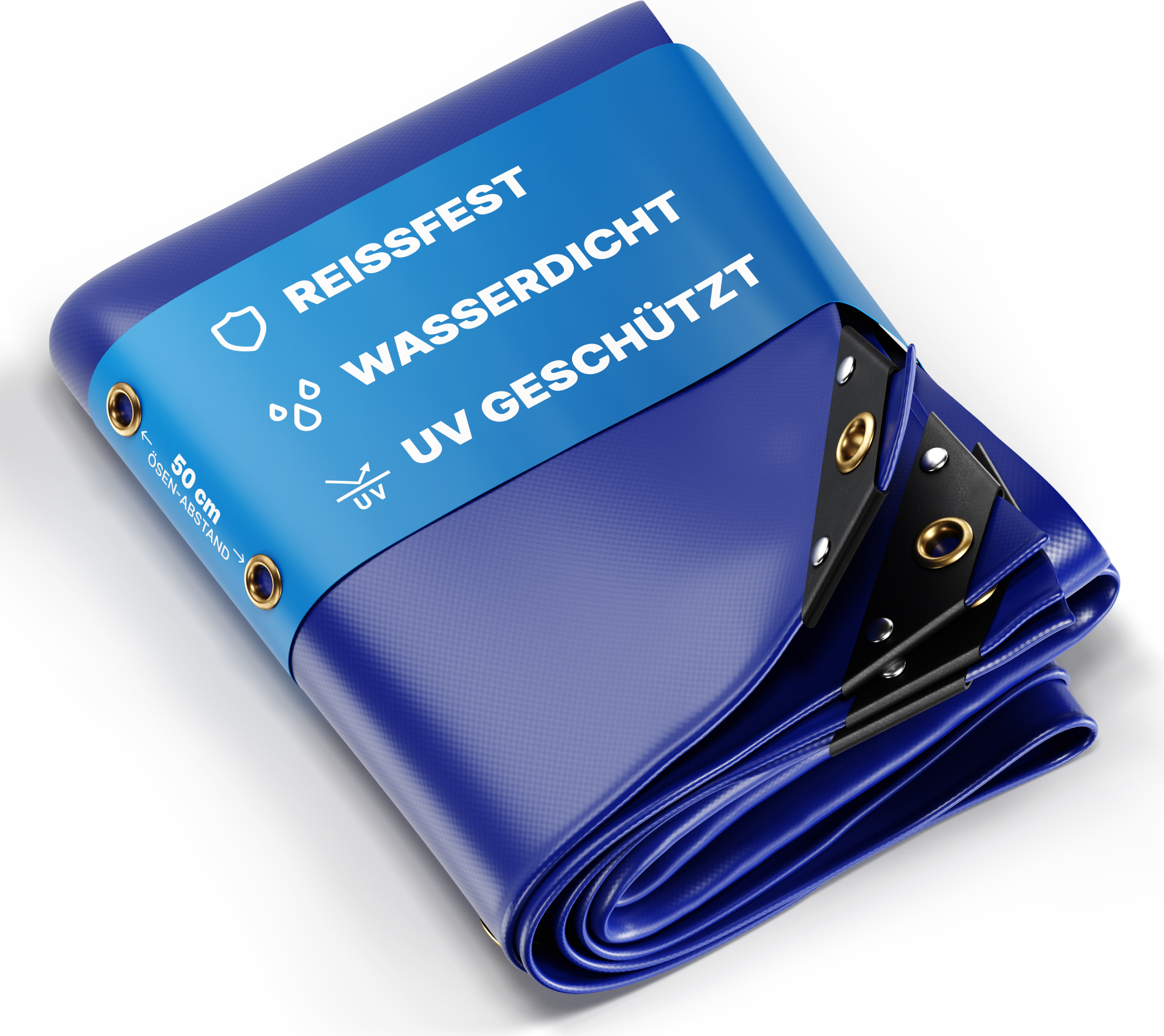 RIBILAND PVC-Abdeckplane 5x8 M – 650 G/m², Wasserdicht, Mit Messingösen, UV-beständig