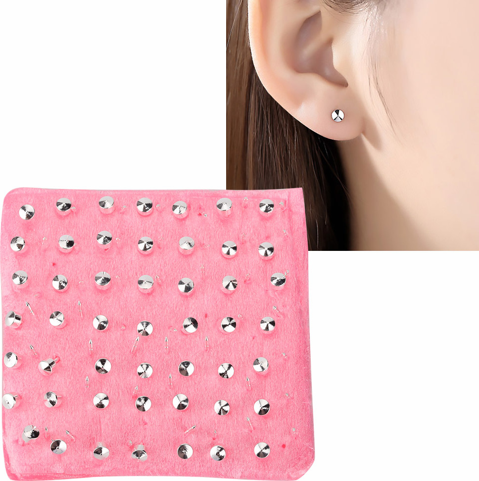 Lixada 98pcs Metall Ohrstecker Ohrkappe Earnuts Piercing Tool Ohrringe Schmuck Zubehör Set K_ZP29519_250528_78341