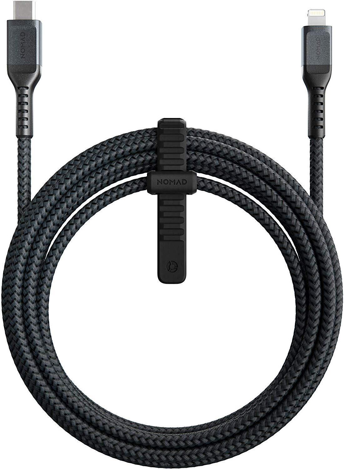 Nomad Polyamidov kbel USB-C na Lightning 3 m - ierny