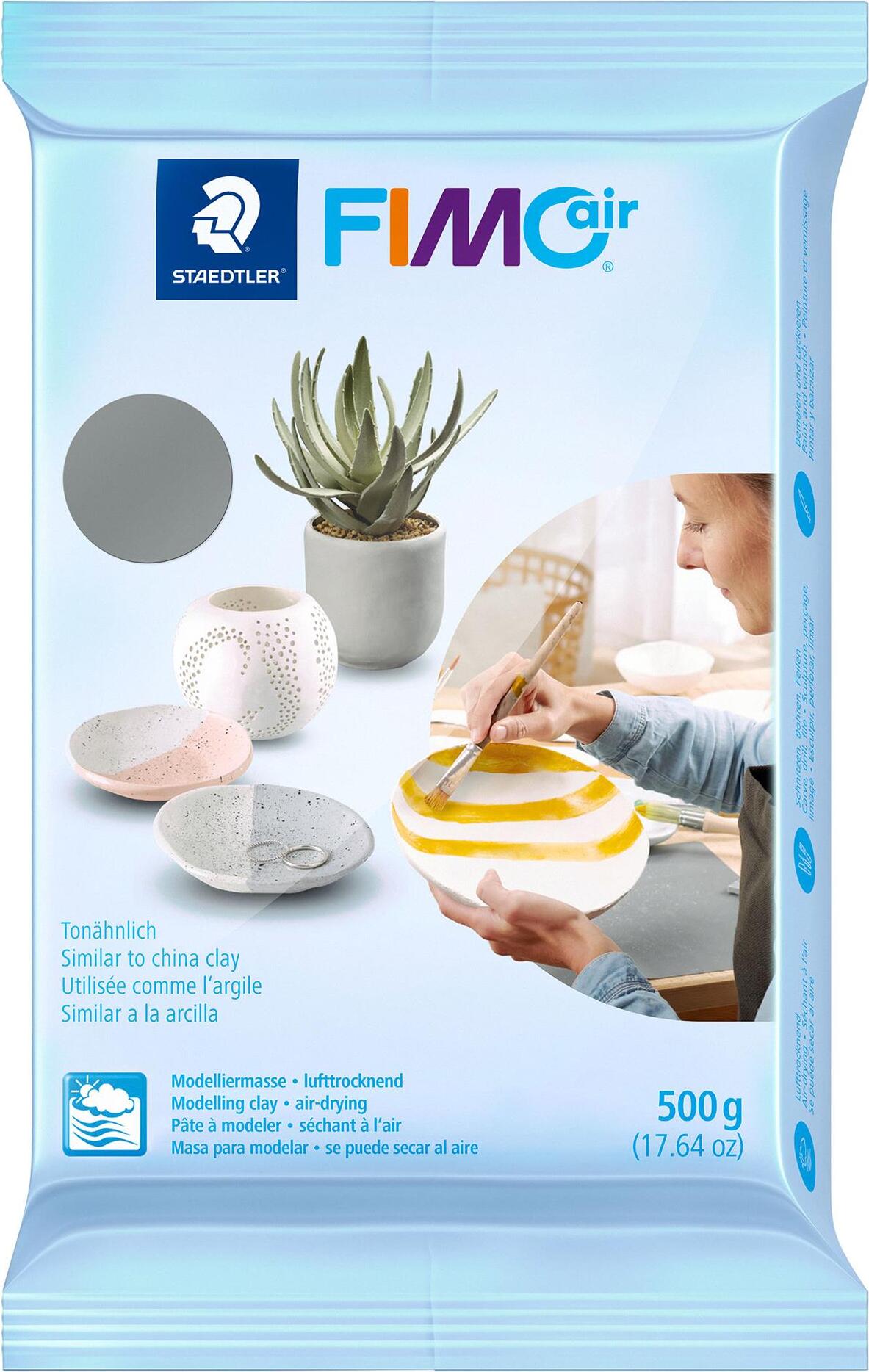 FIMO air Modelliermasse lufthärtend grau 500 g tonähnlich 8100-80