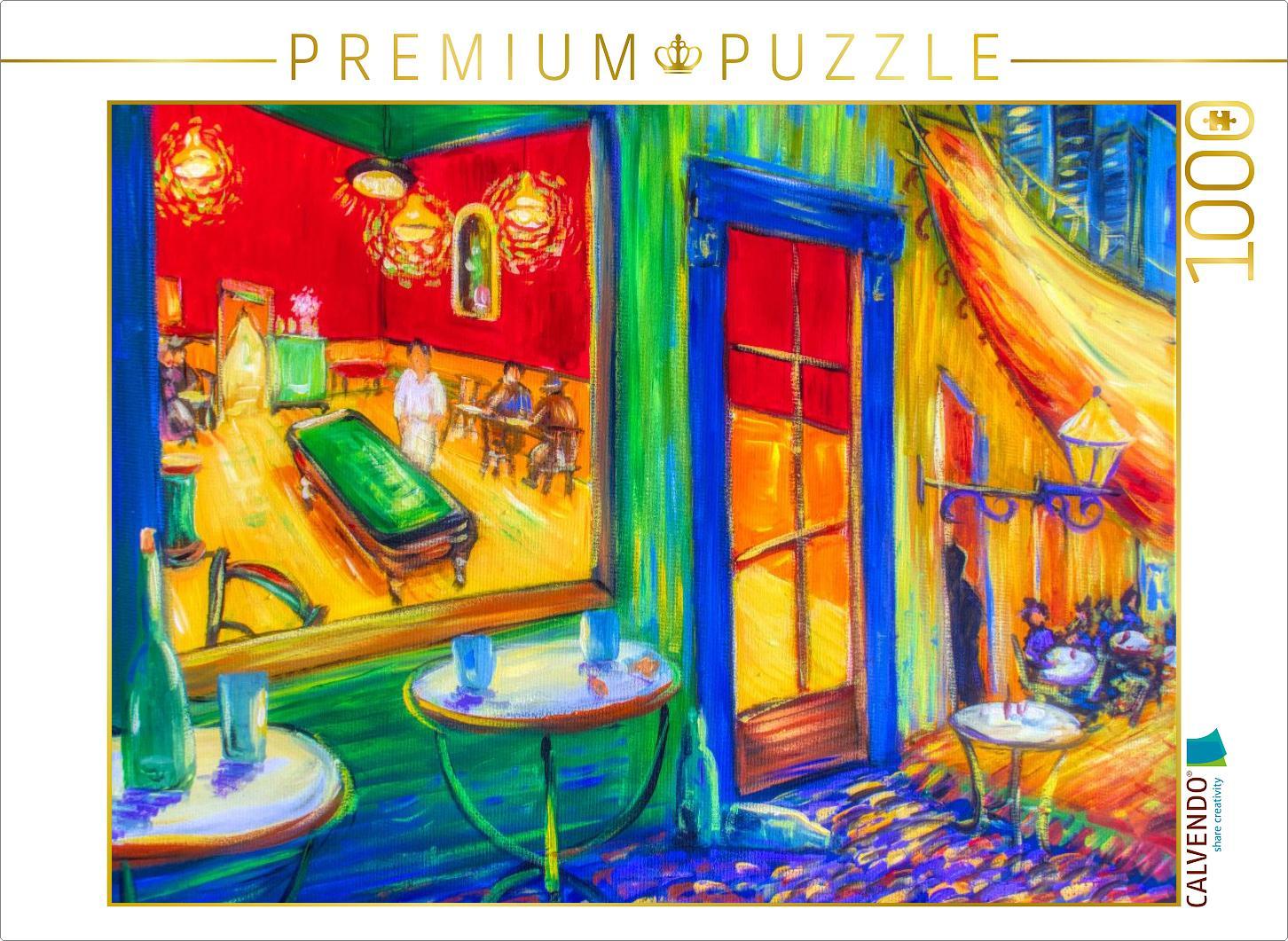 CALVENDO Puzzle Caféterrasse mit Billardzimmer | 1000 Teile Lege-Größe 64x48cm Foto-Puzzle für glückliche Stunden