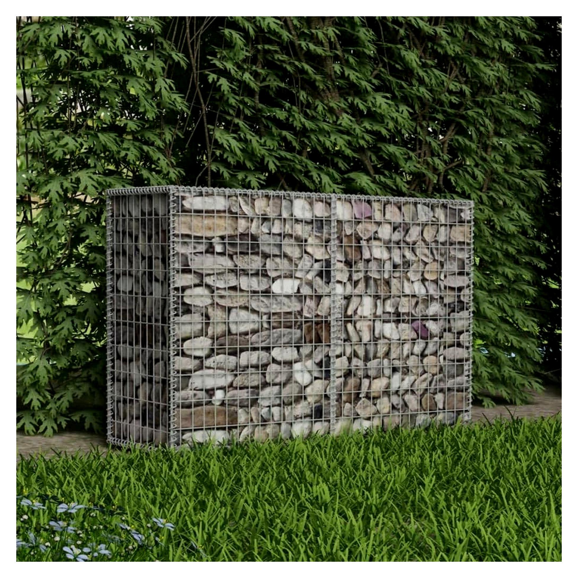 Markenlos Gabionenkorb, Gabionen Zaun, Steinkorb, Gabionenwand, Gabionen Pflanzkübel, Gabionen Hochbeet, Stahl 150×50×100 cm