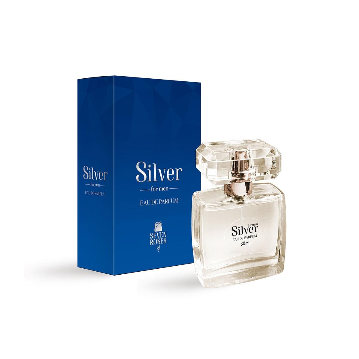 Silver Eau de Parfum pre mužov 30 ml – svieža, korenistá a drevitá vôňa