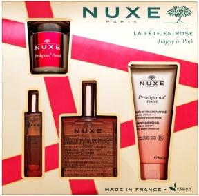 Nuxe Happy In Pink Geschenkset Set 100 ml + 100 ml + 15 ml + 70 g