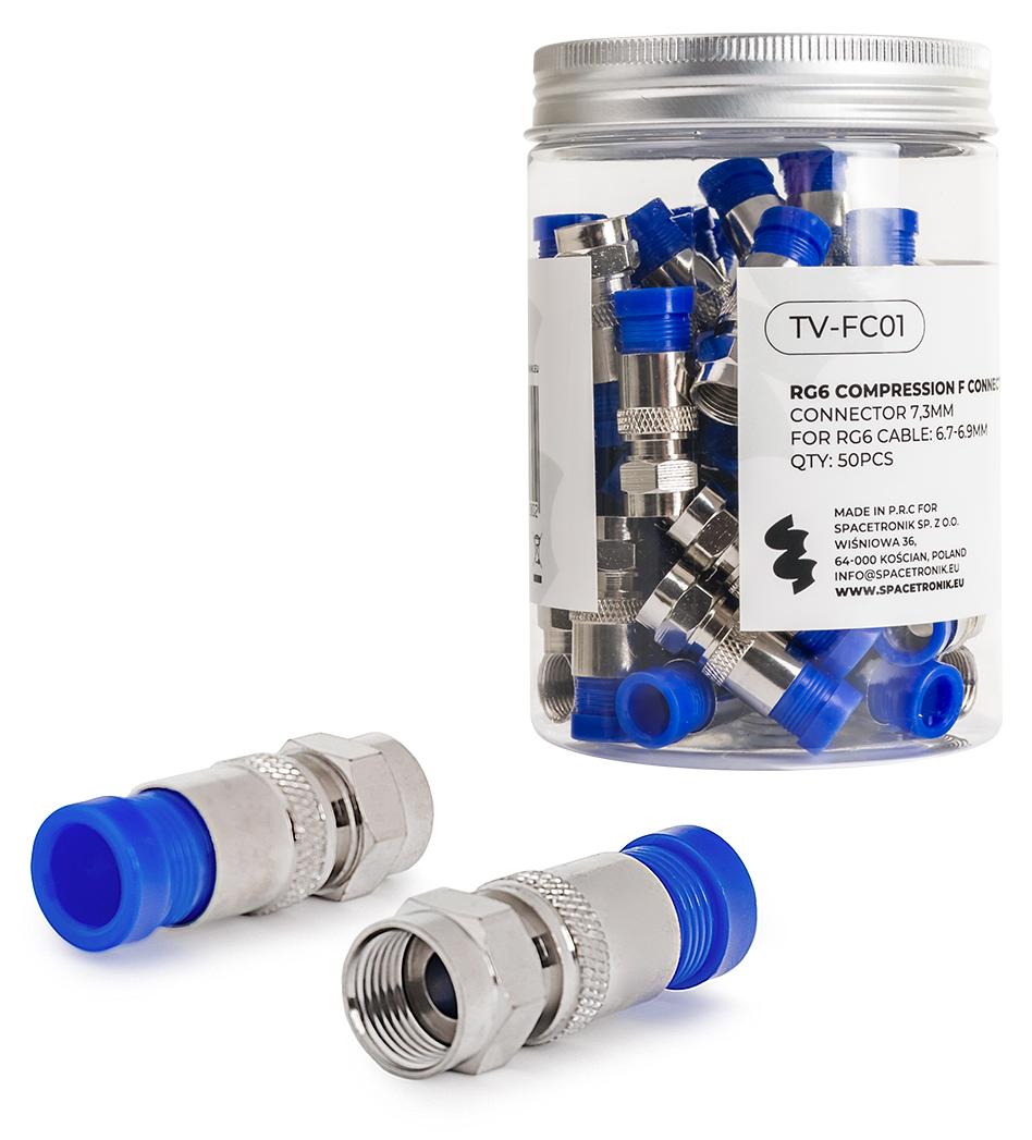 Spacetronics F-Kompressionsstecker Spacetronik TV-FC01 50 Stk.