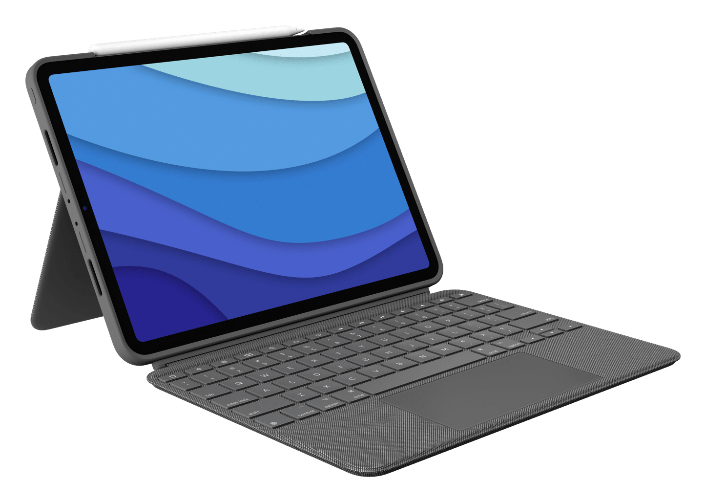 Logitech Combo Touch - Tastatur und Foliohülle - mit Trackpad - hintergrundbeleuchtet - Apple Smart connector - QWERTY - US International - Oxford Gray - für Apple 11-inch iPad Pro (1. Generation, 2. Generation, 3. Generation) 920-010255